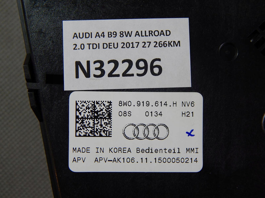 AUDI A4 B9 CONTROL PANEL MMI 8IN0919614H