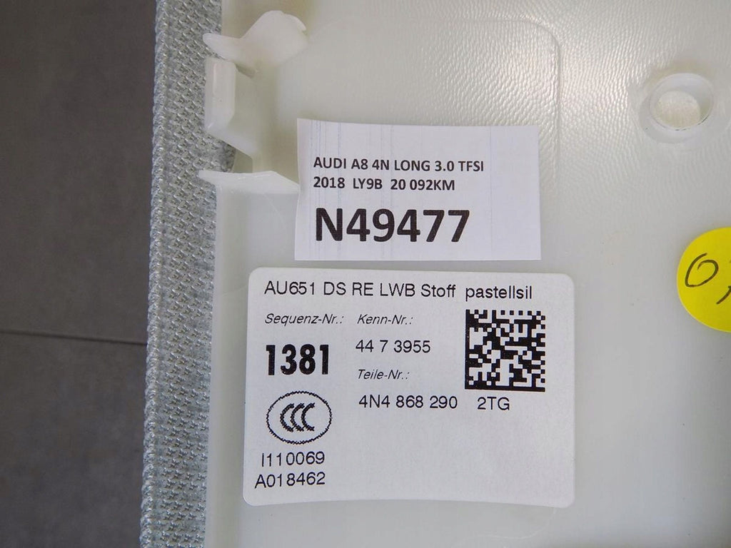 AUDI A8 4N POST PLATING RIGHT 4N4868290