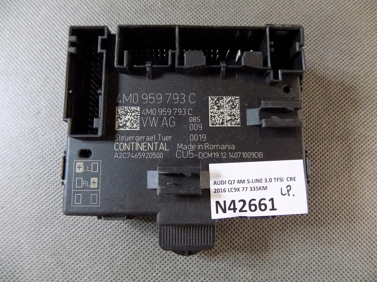 AUDI Q7 4M DOOR MODULE LEFT FRONT 4M0959793C
