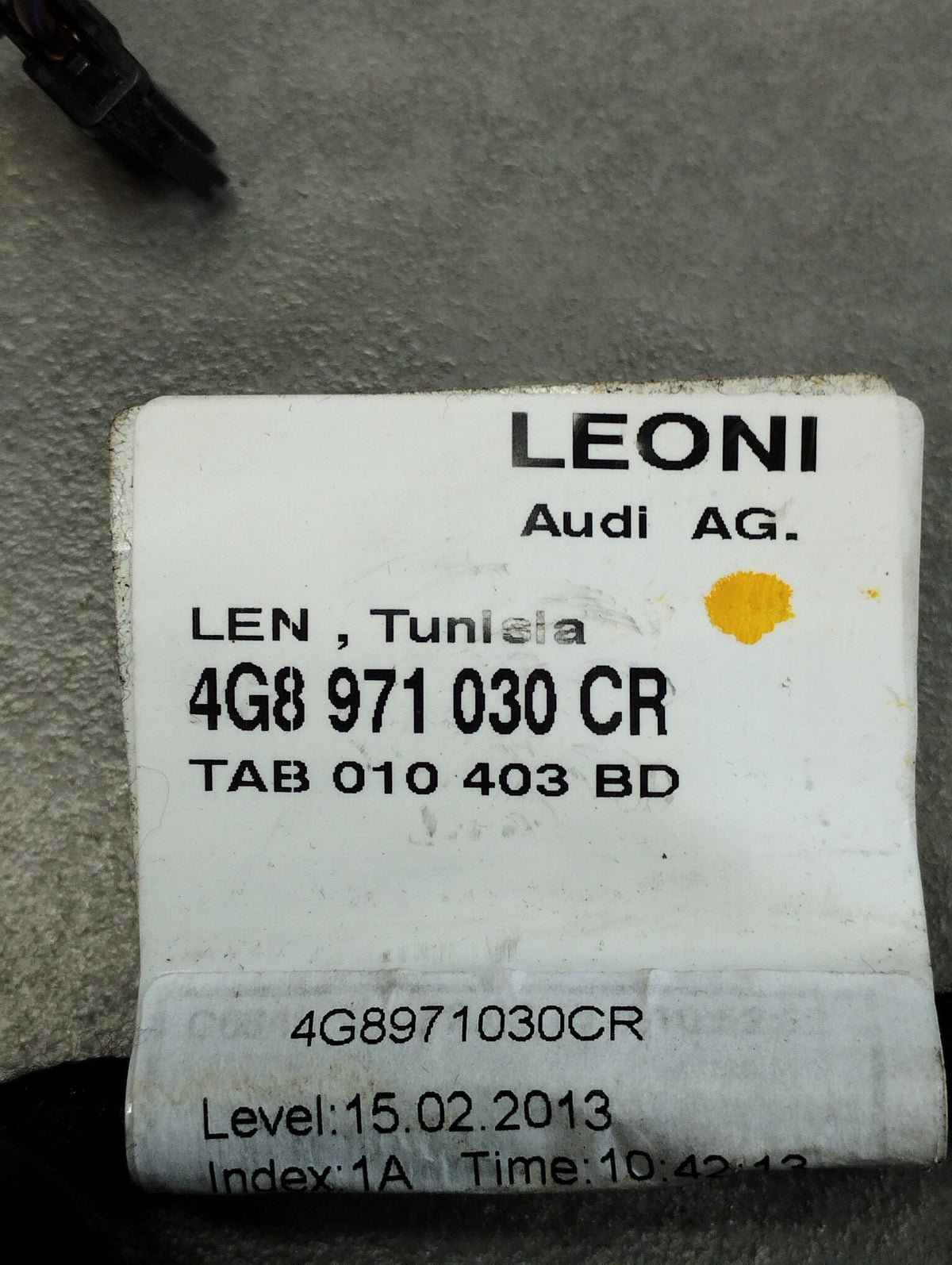 Audi A7 4G 2016 DOOR HARNESS RIGHT FRONT 4G8971030CR
