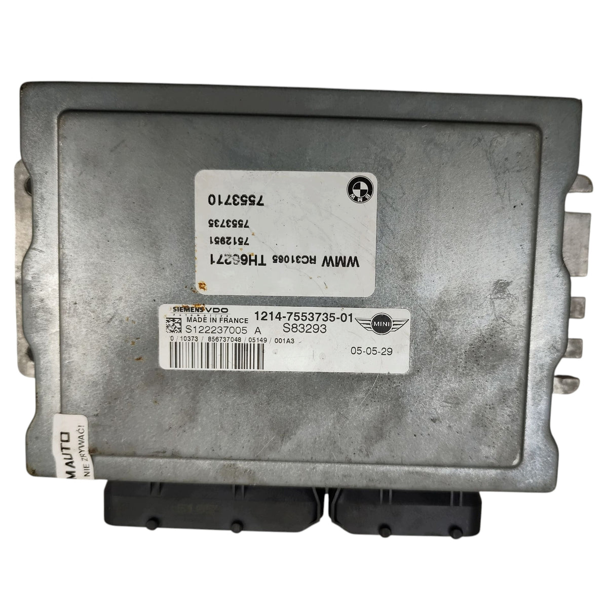 COMPUTER ENGINE CONTROLLER MINI ONE R50 1.6 16V W10B16A 7553735