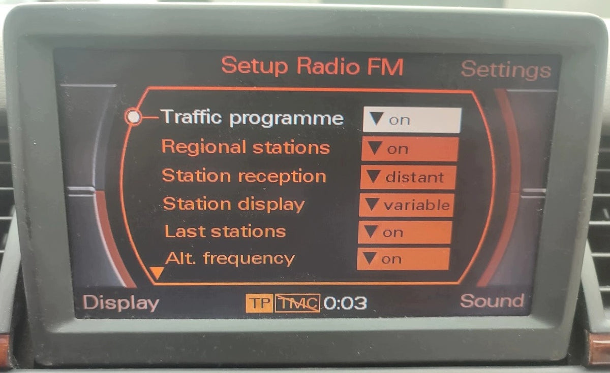 DISPLAY NAVIGATION RADIO SCREEN AUDI A8 D3 4E0919603E