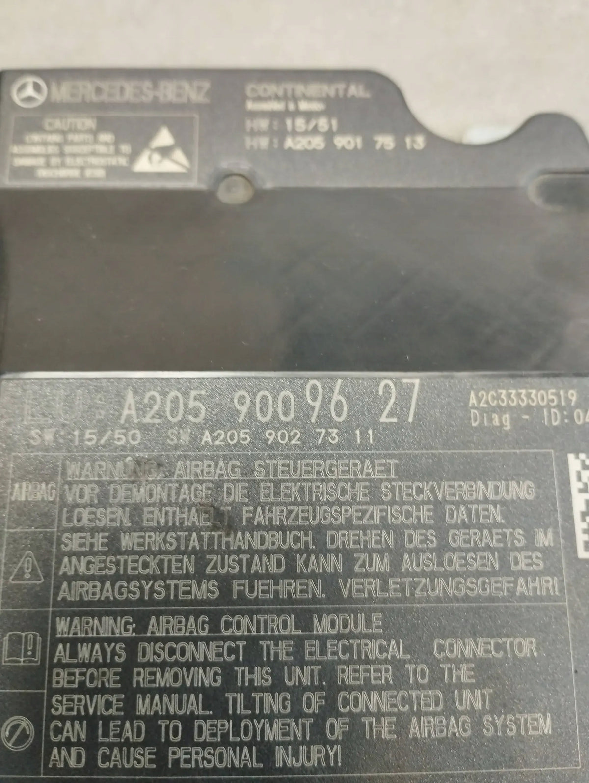Mercedes-Benz GLC X253 SENSOR MODULE AIRBAG A2059009627