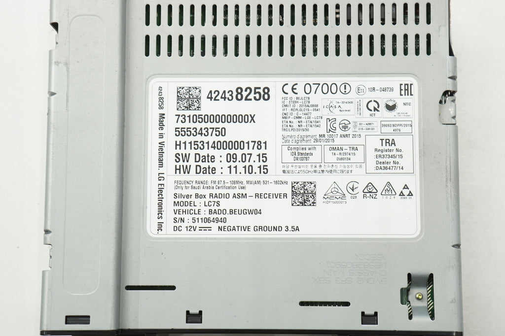 OPEL ASTRA K V 16R MODULE CONTROLLER RADIO 42438258