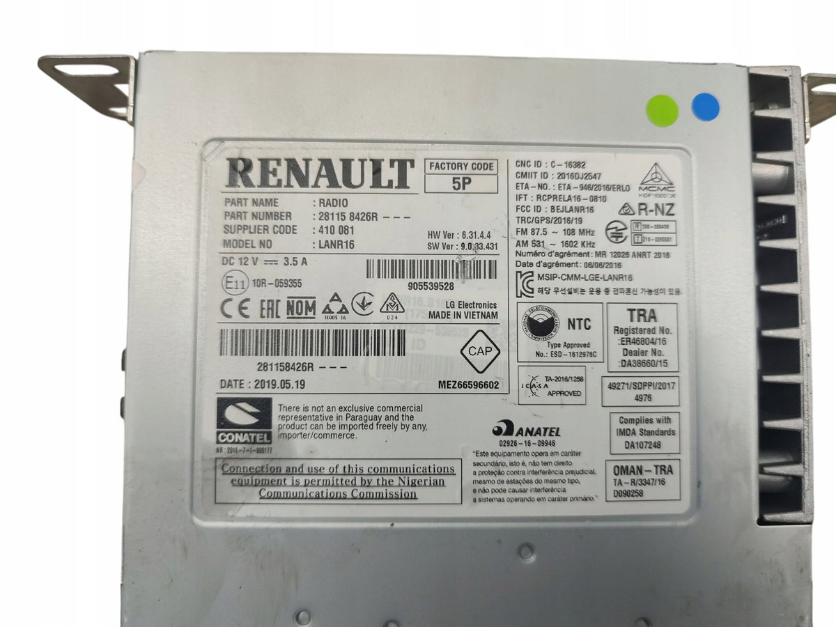 RADIO NAVIGATION GPS READER RENAULT KADJAR MEGANE IV 4 281158426R