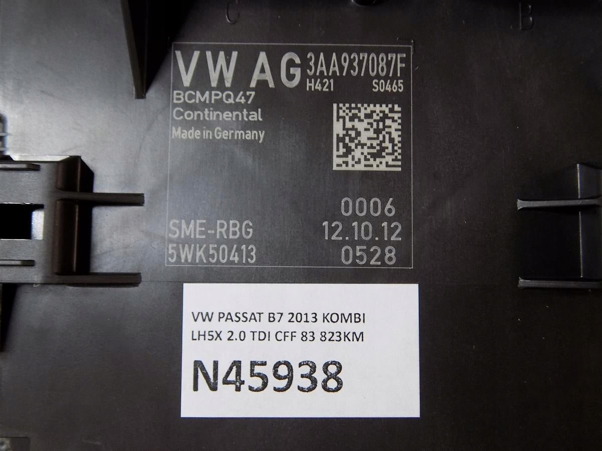 VW PASSAT B7 DRIVER MODULE BCM 3AA937087F