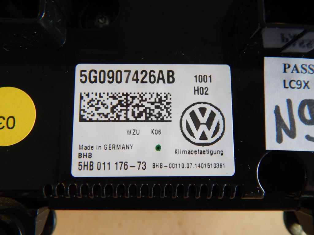 VW PASSAT B8 AIR CONDITIONING PANEL 5G0907426AB