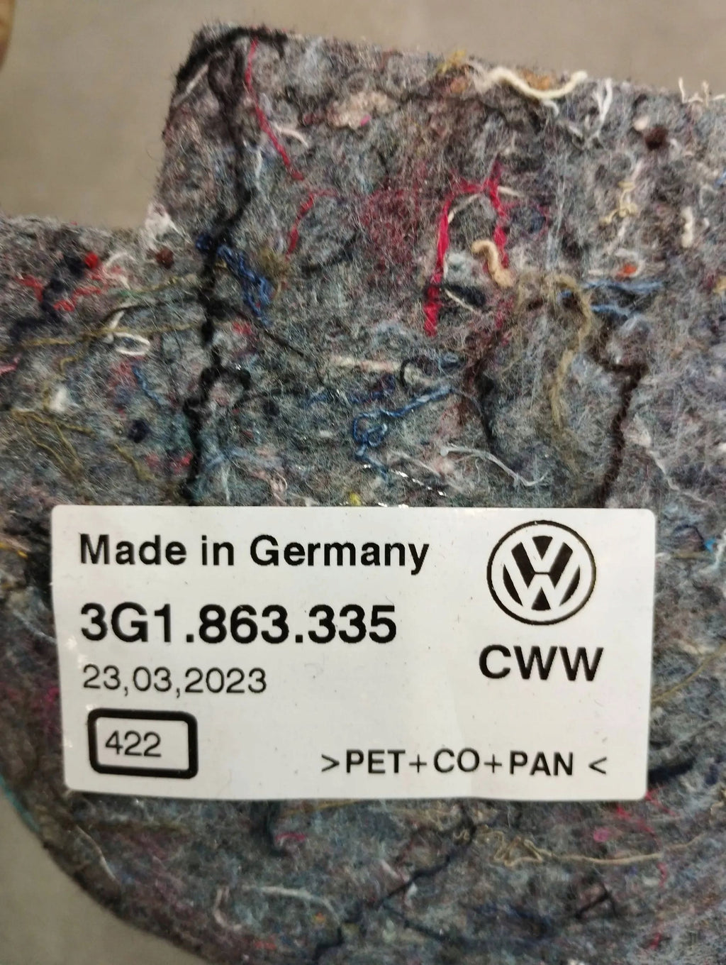 Volkswagen Arteon SOUNDPROOFING 3G1863335