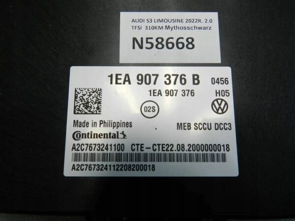 Audi s3 A3 8Y 2021 Sterownik Moduł 1EA907376B - Image 2